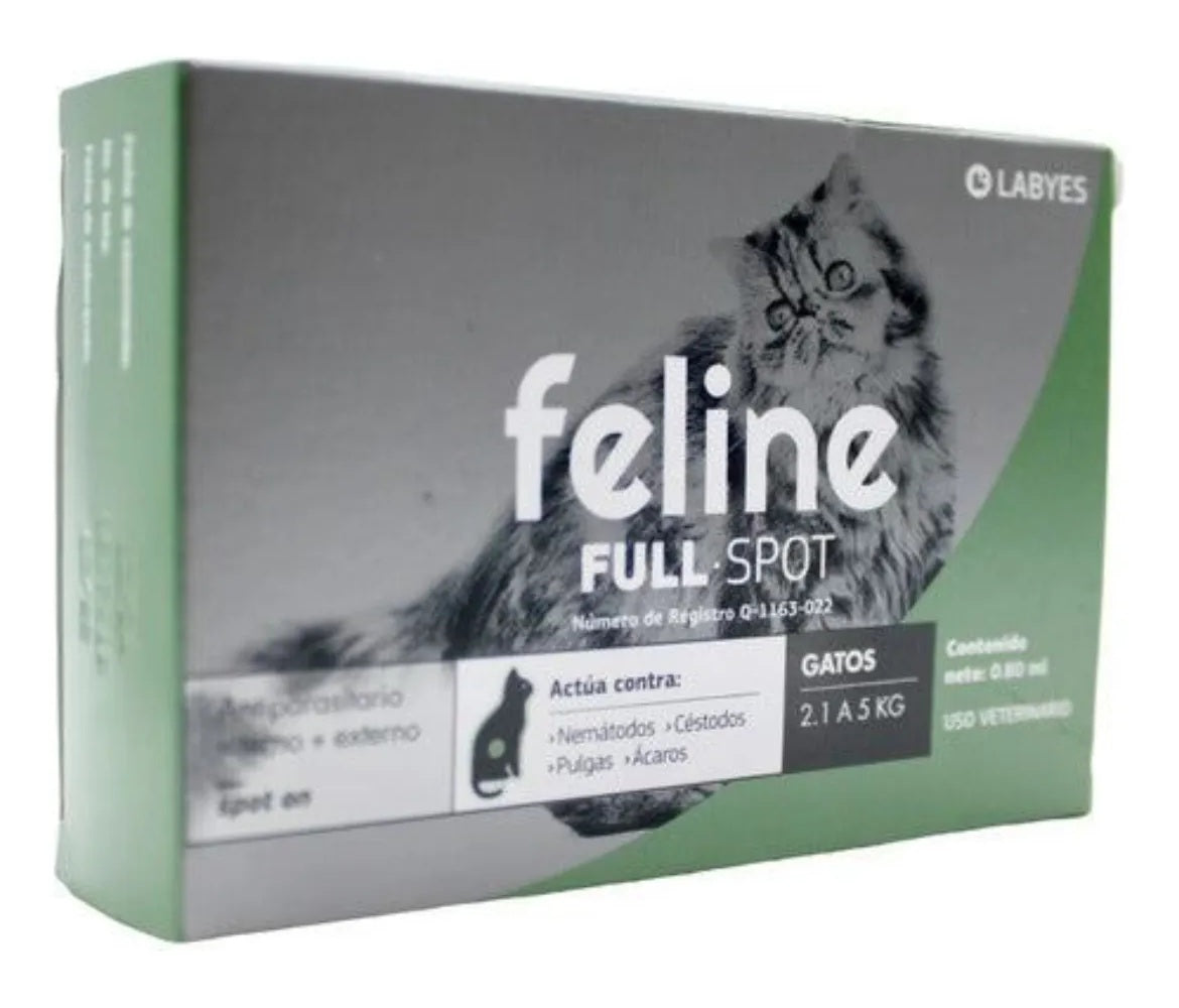 Feline Full Spot | Control Total de Pulgas, Garrapatas y Parásitos Internos | Pipeta