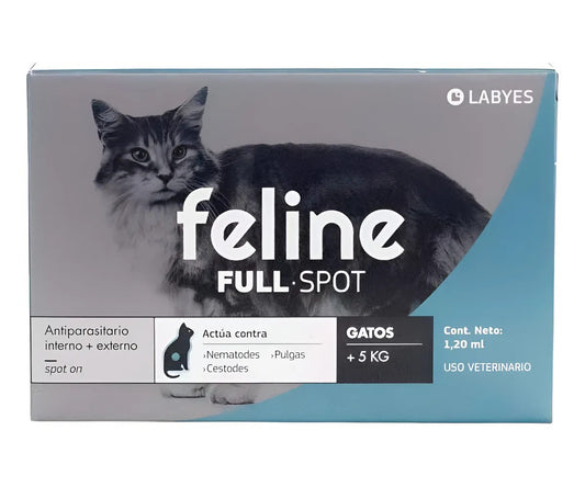 Feline Full Spot | Control Total de Pulgas, Garrapatas y Parásitos Internos | Pipeta