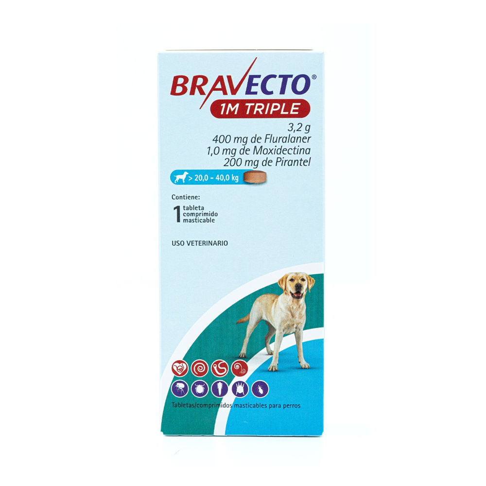 Bravecto 1 Mes Triple Acción - | Antipulgas y Garrapatas | Antiparasitario