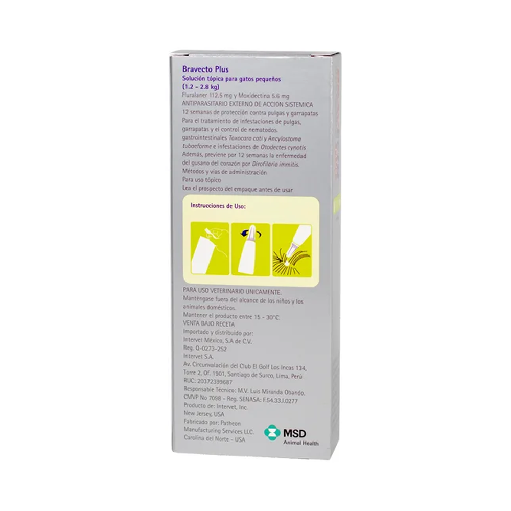 Bravecto Plus para Gatos | Control Total de Pulgas, Garrapatas y Parásitos Internos