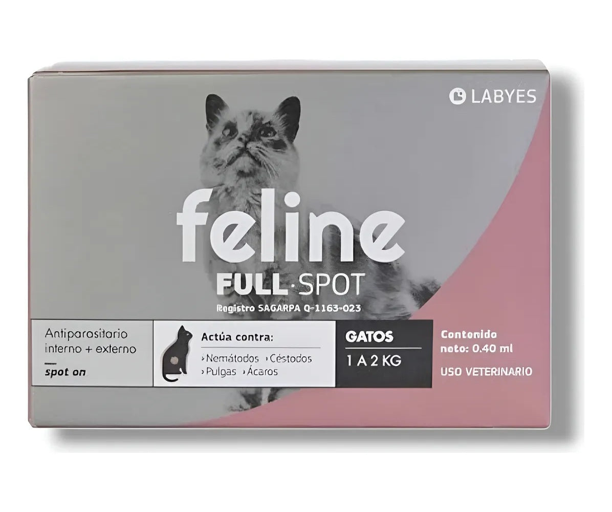 Feline Full Spot |  Control Total de Pulgas, Garrapatas y Parásitos Internos |  Pipeta