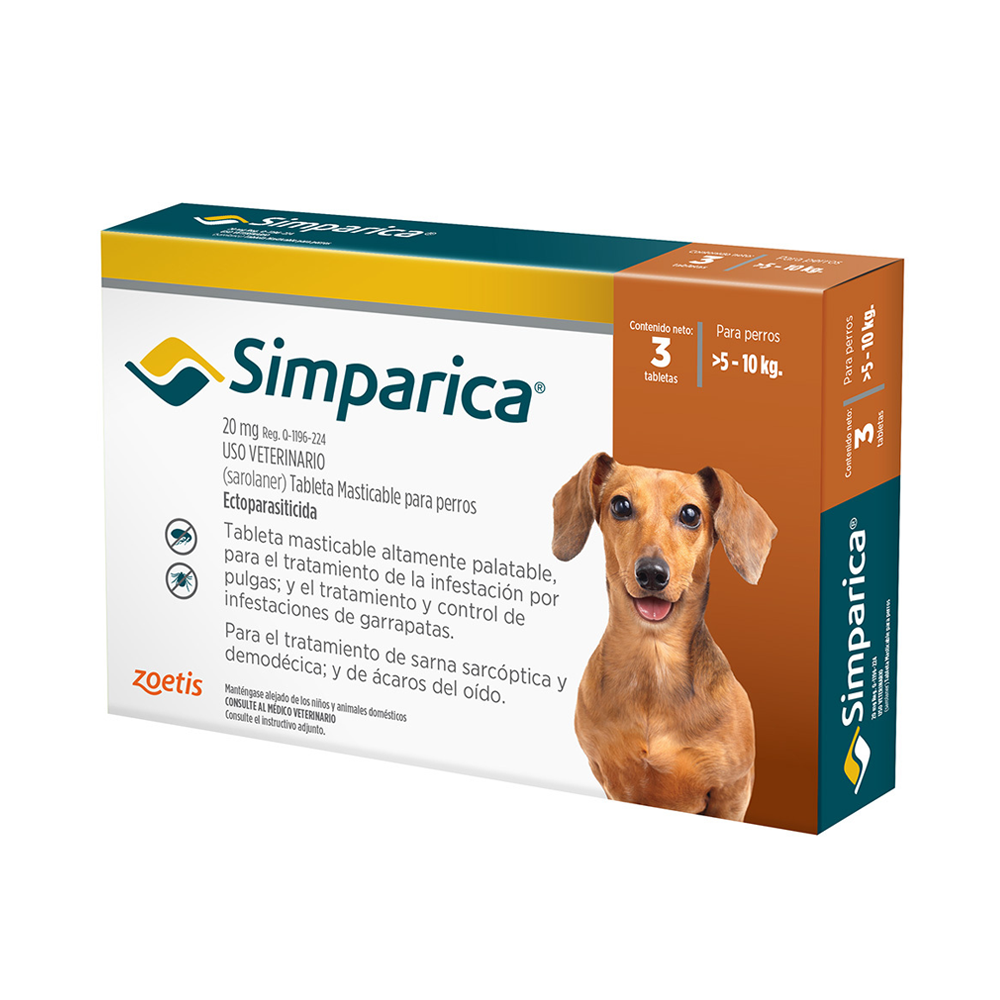 Simparica 3 Tabletas | Antipulgas, Garrapatas y Ácaros | Perros