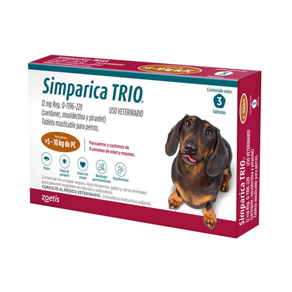 Simparica TRIO para Perro | Tabletas Masticables Antipulgas, Garrapatas y Desparasitante