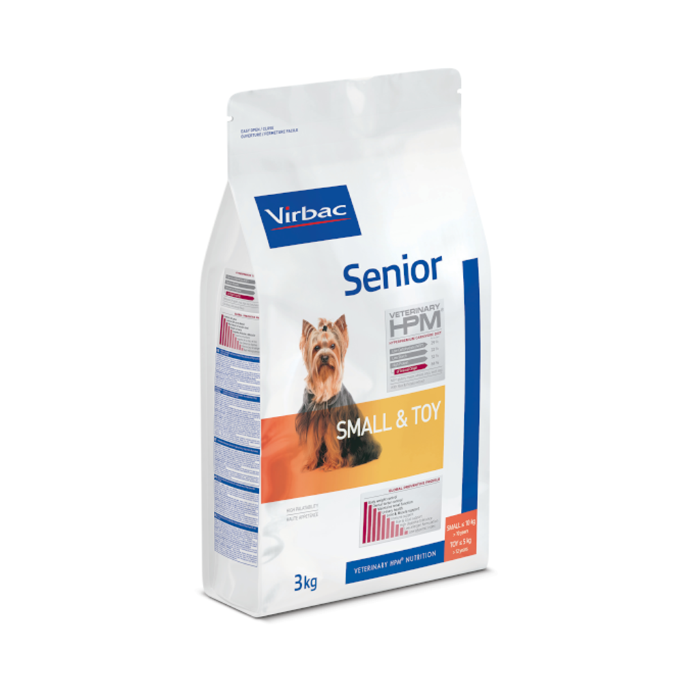 Alimento para perro senior razas pequeñas - Virbac HPM Veterinary Small & Toy – 3 kg y 7 kg