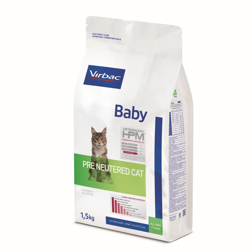 Alimento para gato - Baby pre neutered Cat 3KG - Virbac - Veterinary HPM - DPYP - VET