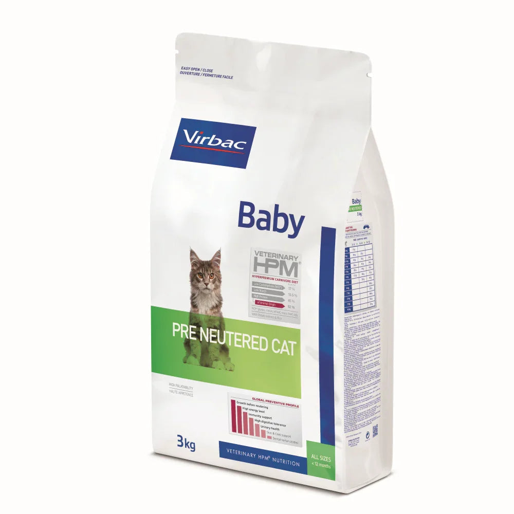 Alimento para gato - Baby pre neutered Cat 3KG - Virbac - Veterinary HPM - DPYP - VET