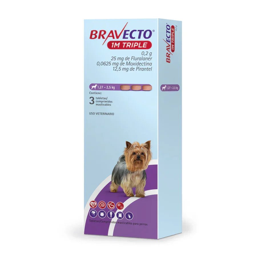 Bravecto 1 Mes Triple Acción - | Antipulgas y Garrapatas | Antiparasitario - DPYP - VET