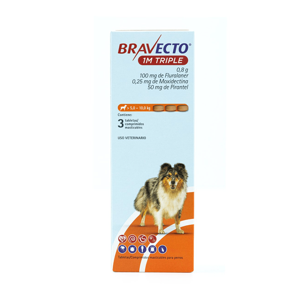 Bravecto 1 Mes Triple Acción - | Antipulgas y Garrapatas | Antiparasitario - DPYP - VET