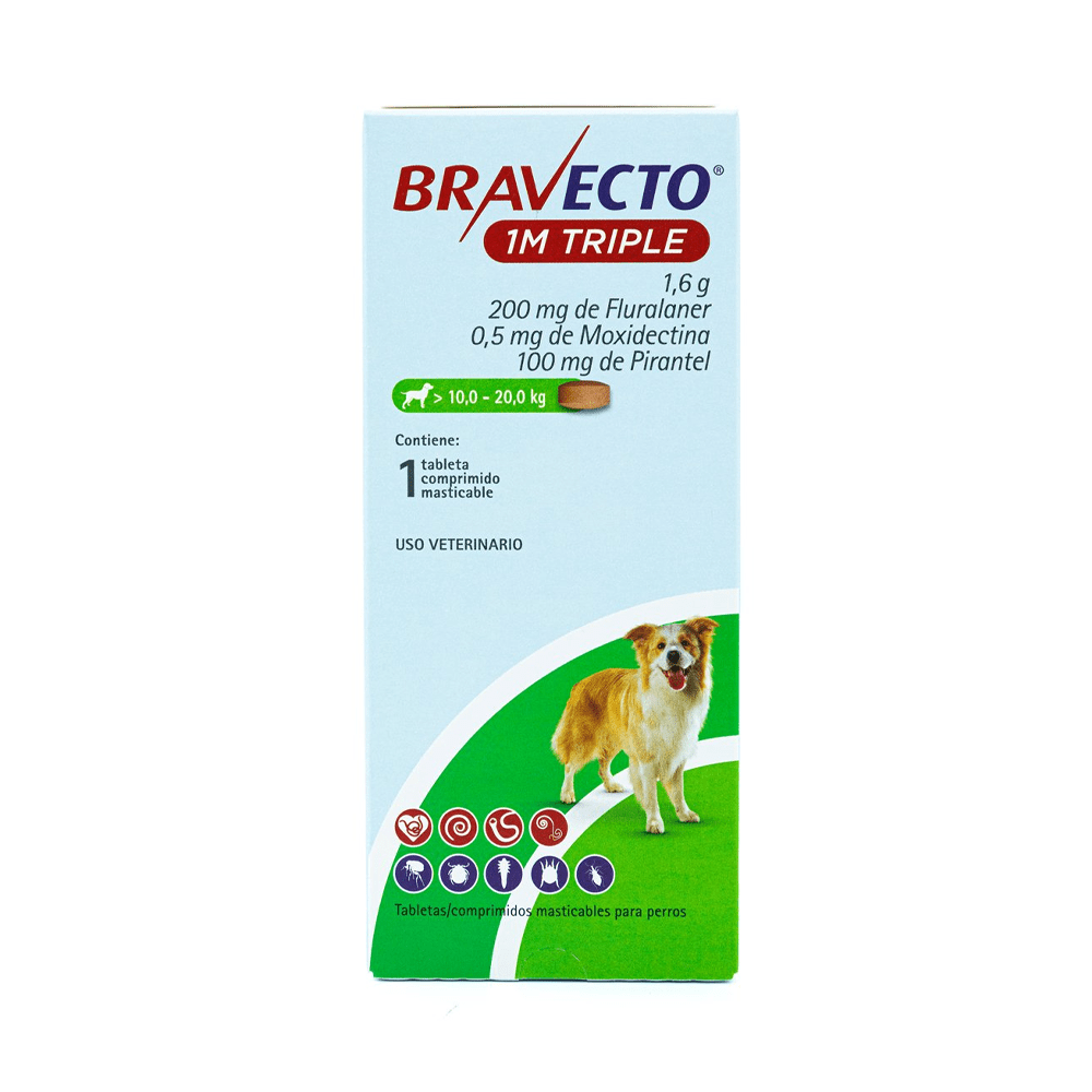 Bravecto 1 Mes Triple Acción - | Antipulgas y Garrapatas | Antiparasitario - DPYP - VET