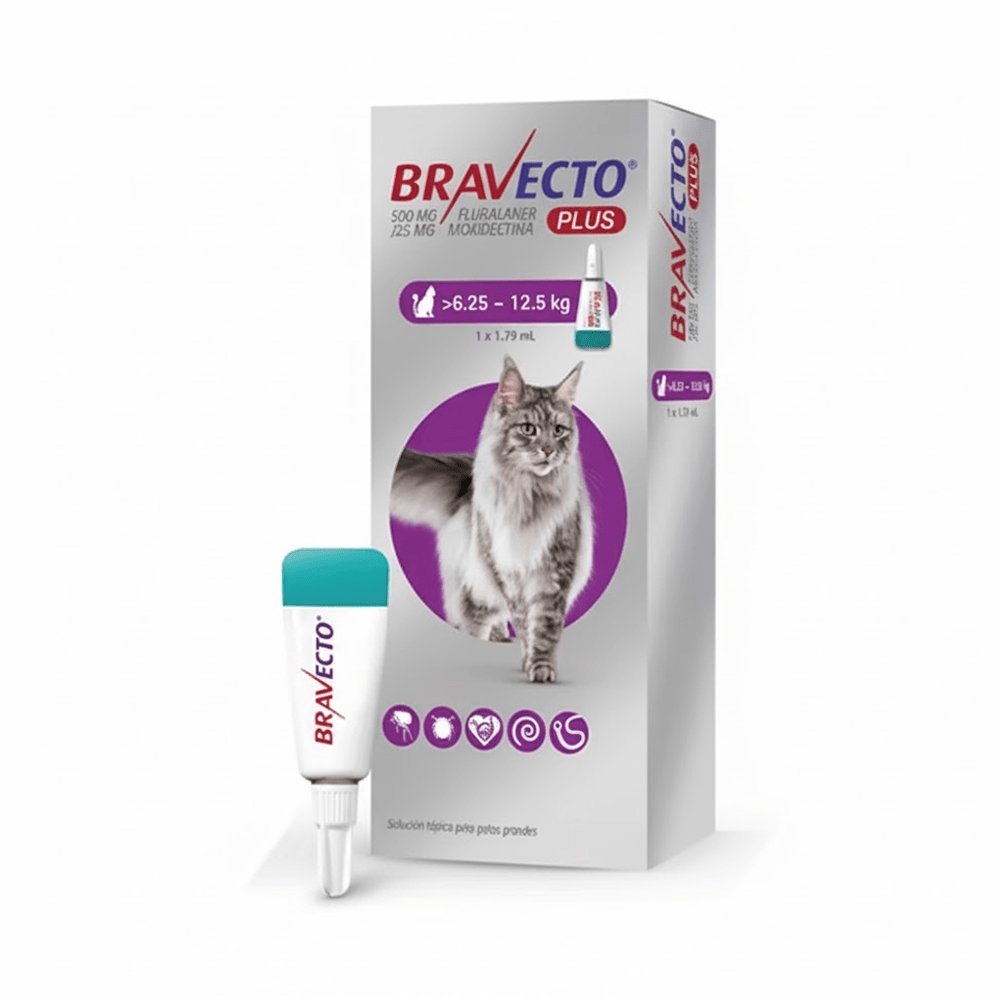 Bravecto Plus para Gatos | Control Total de Pulgas, Garrapatas y Parásitos Internos | Pipeta - DPYP - VET