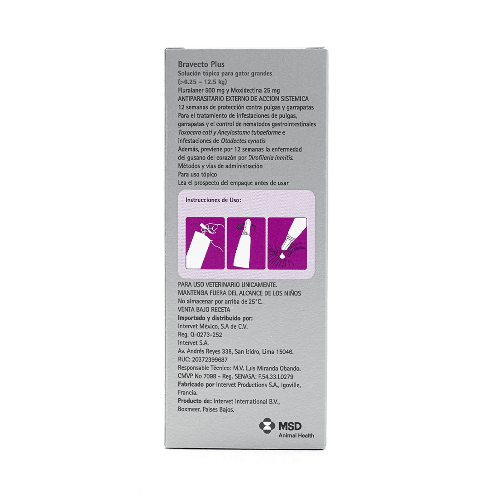 Bravecto Plus para Gatos | Control Total de Pulgas, Garrapatas y Parásitos Internos | Pipeta - DPYP - VET