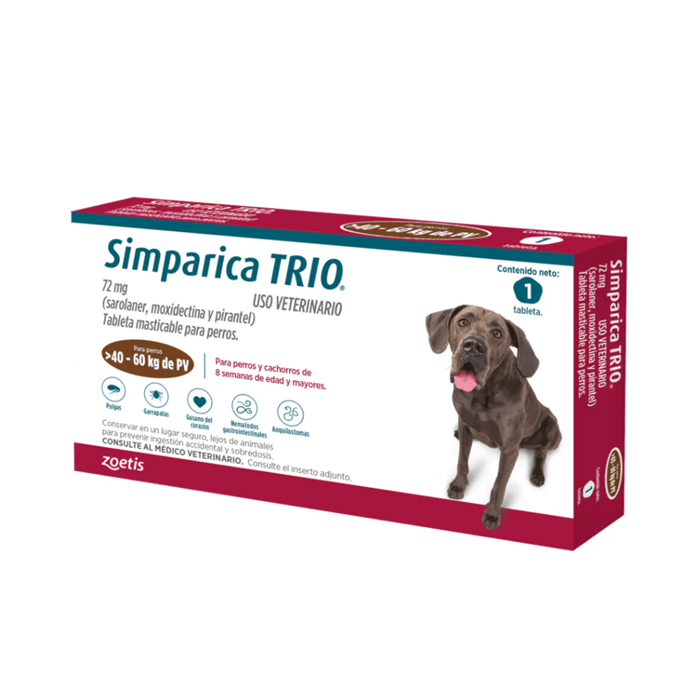 Simparica TRIO para Perro | Tabletas Masticables Antipulgas, Garrapatas y Desparasitante - DPYP - VET